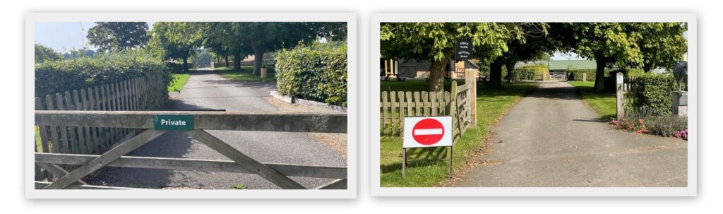 Misleading signage at stables in Speen