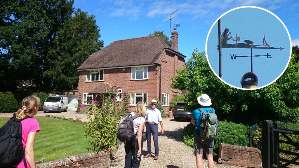 Anne chats to a weathervane owner
