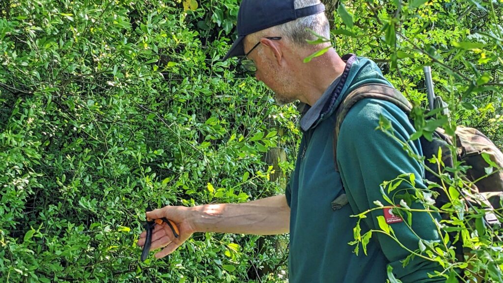 Andrew with secateurs - photo by Alan Cooper