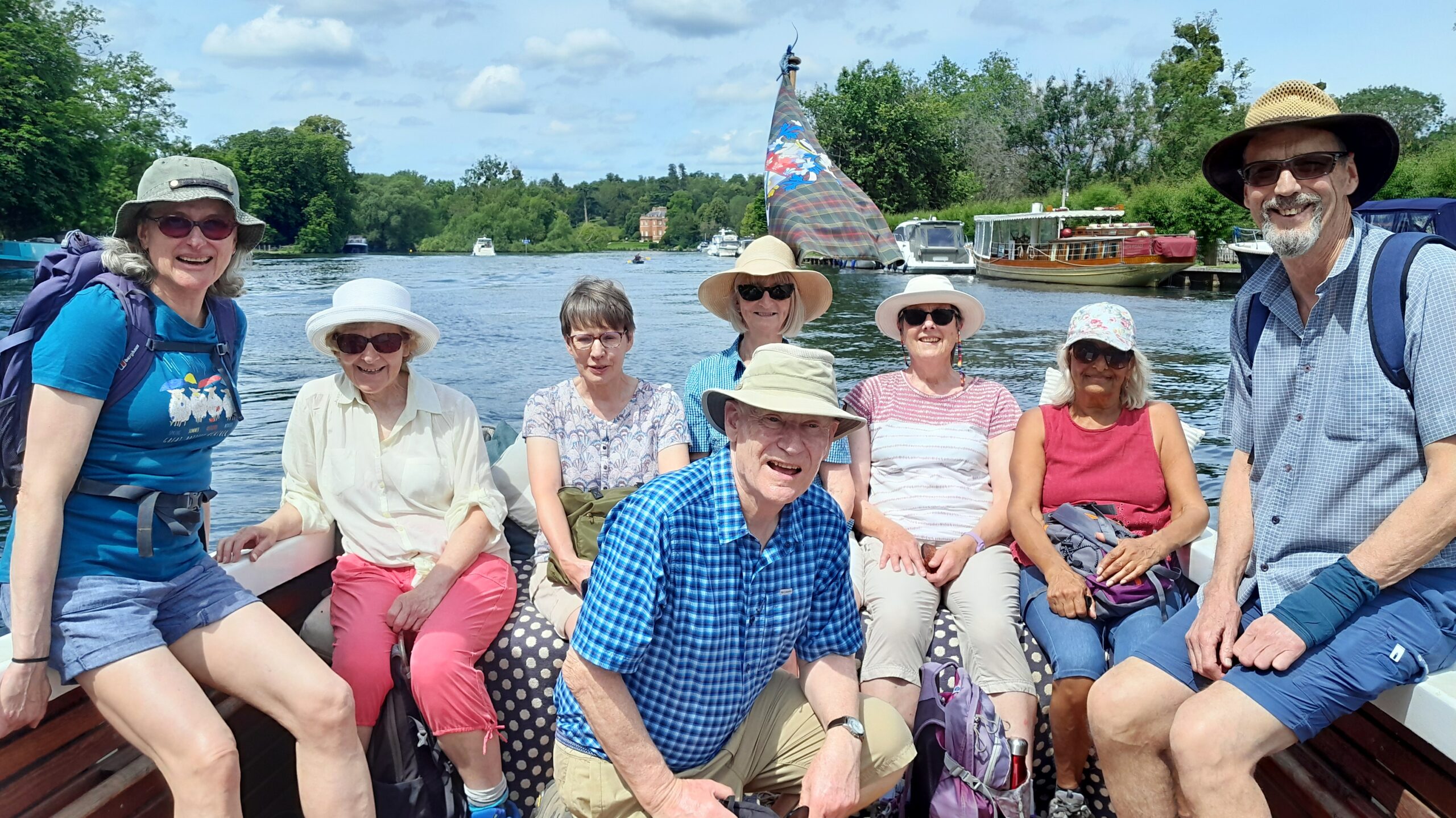 Crossing the Thames at Hurley on 'Bryan Ferry'