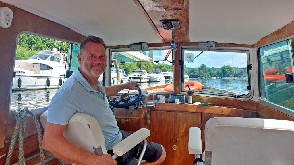 Justin Whelan at the wheel.